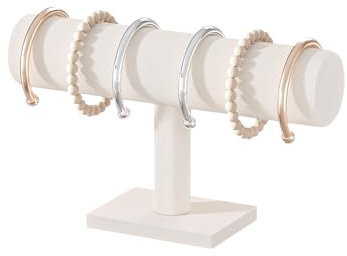LongMen Bracelet Holder Stand, Bracelet Display,Jewelry Organizer Stand for Necklaces Bangles and Watches (Beige, 1 Tier)
