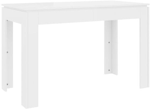 HETFTJN Lounge Tisch Outdoor Stehtisch Outdoor Kitchen Table Beistelltisch Hoch - Esstisch Hochglanz-Weiß 120x60x76 cm Holzwerkstoff für Balkon Campingplatz Küche Party