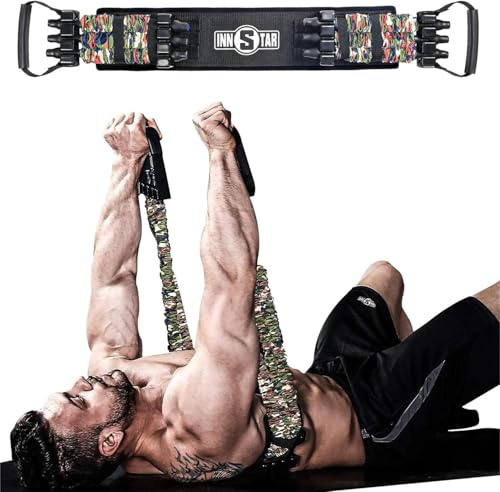INNSTAR Bande di resistenza per Addestramento di Petto e Braccio Muscolo, Panca Palestra Portatile, Fascia per Esercizi per Stretching del Corpo, Bench Press, Allenamento della Resistenza(Verde-69KG)