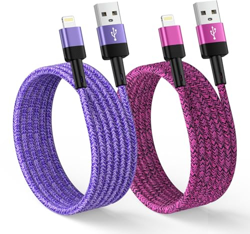 kigpozi 2Pack iPhone Charger Cable, 1.83M/6FT Long Lightning Cable Cord | USB A to iPhone Charger Cable, Fast Charging Lead for Apple Carplay, for iPhone 14 13 12 11 Pro Max XS XR 8 7 6 SE2020 iPad