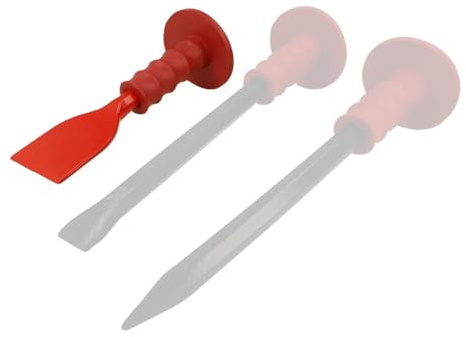 BOOMET Handmeißel 200mm flach · extra robuster Meißel mit rotem Handschutz für Stein und Fliesen · auch im Set erhältlich · Fugenmeißel