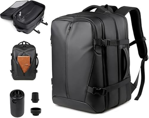 Zaino sottovuoto, 62 l, bagaglio a mano, con pompa a vuoto, da viaggio | da uomo, da donna, con borsa sottovuoto, zaino a mano, anti-furto, airbag Vacuum Backpack, impermeabile espandibile