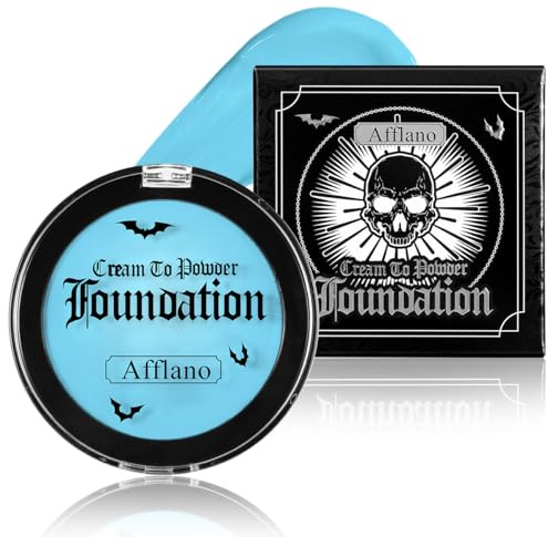 Afflano Peinture Corporelle Bleu Clair, Blue Face Body Paint, Texture Semi-Mate Lumineuse - Couverture Totale Fusionnable Résistante à l'Eau Maquillage Visage pour Fêtes, Cosplay Corpse Bride Makeup