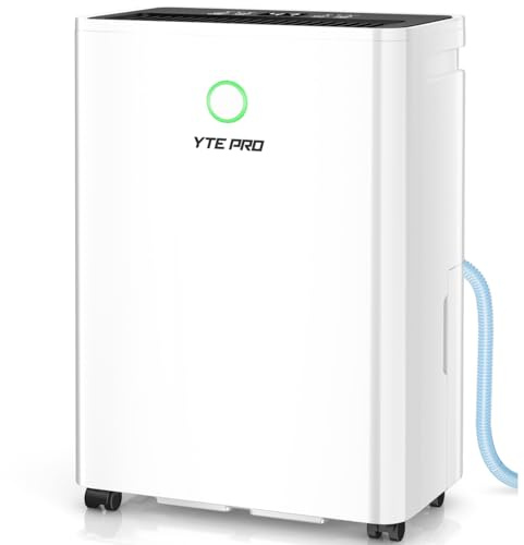 1500Sq.Ft Dehumidifier, 30Pint Dehumidifiers for Home, Quiet Dehumidifier for Bathroom, Basement, Bedroom and RV, with 6.56FT Drain Hose,0.66Gal Water Tank, 3-Color Humidity Light