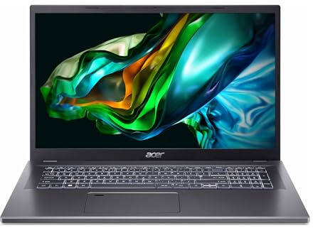 acer Aspire 17 | Steel Gray | 17,3 FHD | Core 7 150U | RAM: 16GB | SSD: 1TB | beleuchtete Tastatur | Windows 11 Pro | Office 2024 Pro | Notebooktasche