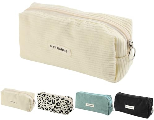 MHwan Federmäppchen Aesthetic, Mäppchen im Modischer und Schlichter Stil, Hochwertiges Etui Schule aus Cord, Weich und leicht, Kann als Federmappe, Kosmetiktasche, geeignet für Mädchen und Teenager