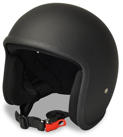 Jet Helm Biker Chopper Motorrad Jethelm Custom Biker Matt Schwarz