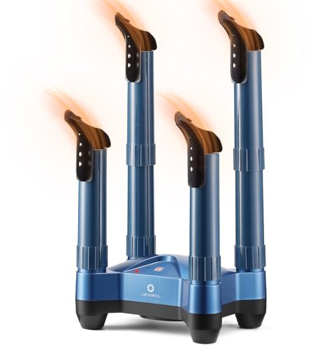 AIRTHEREAL SD20 Boot Dryer, Electric Shoe Warmer with Ozone Deodorization Heat Blower, Fast Drying & Adjustable Timer, Suitable for Work Boots, Ski Boots, Sneakers, Gloves, and Leather(Blue)