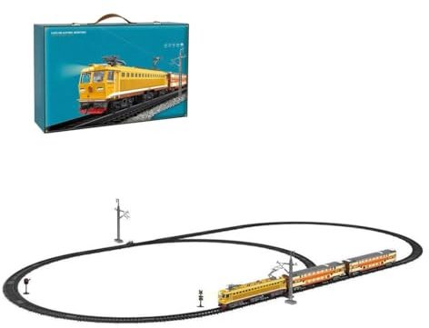 TechSpieler SS7C Elektrisches Zug-Set, Legierung Lokomotive Modell Mit Personenwagen Und Langem Gleis, Geschenk Für Jugendliche Und Erwachsene (Dunkelgrün)