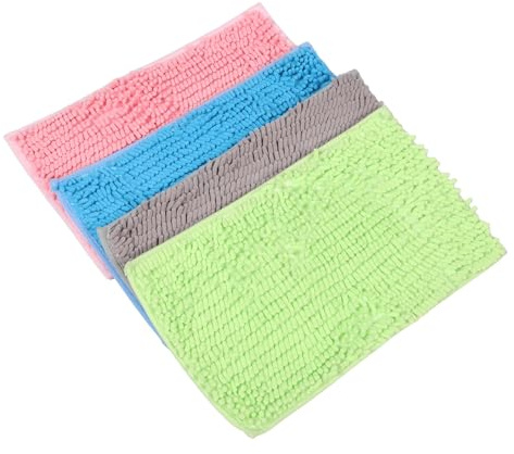 TOYANDONA Lot de 4 Tapis de Cage pour Cobayes 48X28 CM Doublure Antidérapante en Chenille Lavable Couverture Absorbante et Réutilisable pour Petits Animaux Lapins Hamsters Gerbilles