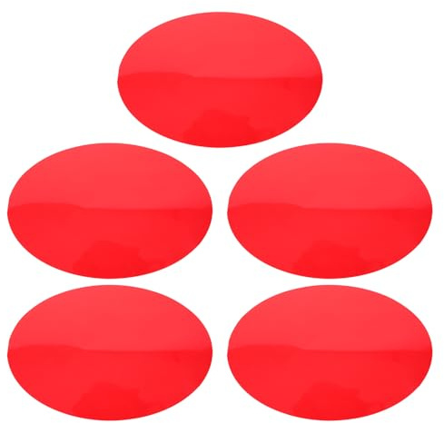 LIFKOME 5 Pièces Lot de 5 Films Adhésifs Ronds Rouges Diamètre 15 CM pour Lampe D’Ambiance, Filtres de Lumière Chaude Auto-Adhésifs pour Éclairage Intérieur, Décoration DIY et Studio Photo