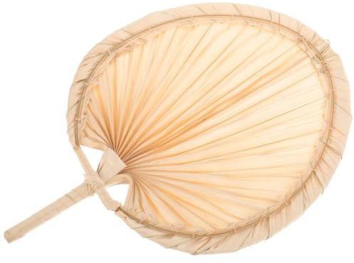 Operitacx Ventaglio Palmare Vintage in Foglia di Palma Intrecciata a Mano, Ventilatore Silenzioso per Stagione Calda, Stile Cinese Elegante, per Casa e Feste