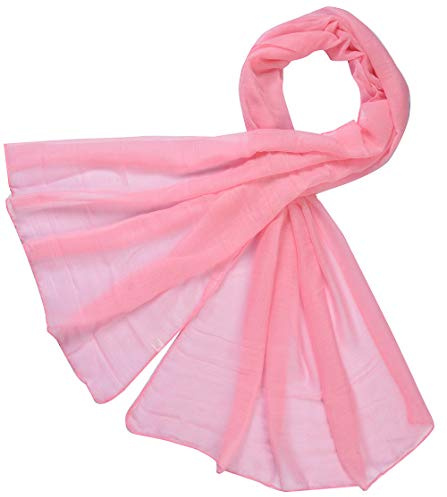 Krinkle Loop, sciarpa effetto stropicciato, in tinta unita, ideale per primavera, estate e autunno, 70 x 180 cm Rosa M