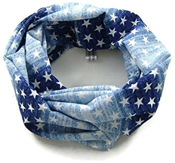 Kinder-Loop Schlauchschal Sterne hellblau blau - 100% Baumwolle (ca. 2,5 bis 6 Jahre)