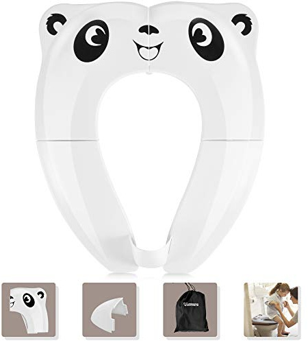 Gimars Asiento WC Plegable Antideslizante Bebé Portátil con Bolsa - Blanco