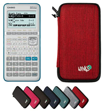 Casio Graph 35+E II avec Housse de Protection WYNGS Incluse Rouge - Calculatrice Graphique - Pack de Base