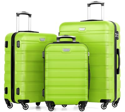 COOLIFE 3-Teiliges Kofferset für Familienreisen, M+L+XL, ABS+PC,Hartschale | Mit 360° Spinner Räder, TSA Schloss, YKK Reißverschluss, leicht robuster, für Auslandsreisen, Urlaub am Meer und Kreuzfahrten