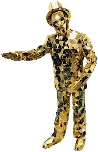 Spiegel Mann Glas Maske Disco Party DJ Erwachsene Kostüm Bühne Kleid Performance Halloween Cosplay Weihnachten Kleidung (Gold) (maßgeschneidert)