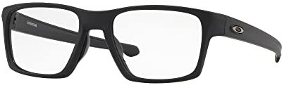 Oakley OX8140 Brillen-Set: OX 8140 814001 Litebeam Satin-Schwarz und große schwarze Leine, Zubehör-Set, Litebeam Satin Black, 55/18/140