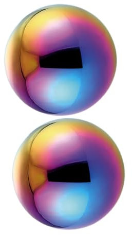 OFFSCH 2stücke Gartenkugel Dekorativ Poliert Spiegelkugel Reflektorkugel Für Garten Terrasse Ornament Ball