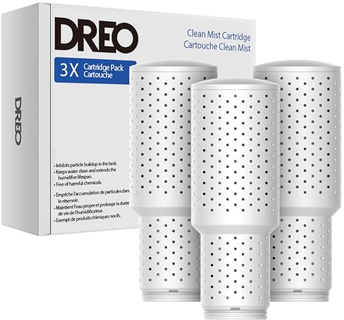 DREO Demineralization Cartridge 3-Pack for Humidifiers, Compatible with DREO Humidifiers HM311/311S/306 Prevent Mineral Build-up, Filter Hard Water, Eliminate White Dust