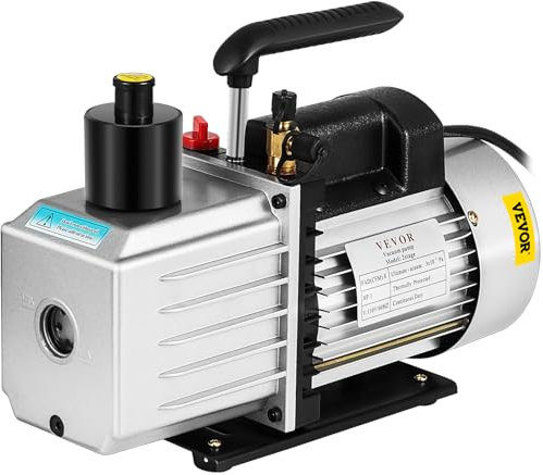 VEVOR Pompa a Vuoto 35,6 x 12,7 x24,4 cm Pompa a Vuoto per Aria Condizionata 226,53 L/min a Due Stadi 220V 0,3PA Strumento HVA per Vuoto Ultimate per Riparazione di Automobili Evacuazione Sotto Vuoto