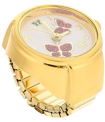 LIFKOME Ringuhr Taschenuhren für Herren Uhrenringe für dekorativer Uhrenring Herren Digitaluhr Uhr Uhr edelstahlringe fingeruhr tragbarer Uhrenring Partyzubehör Rostfreier Stahl Golden