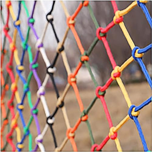 MOZ4dxy Kletternetz, Treppennetz, buntes dekoratives Netz für Hängematte, Spielplatz, Dekoration, Sisalseil, dekoratives Netz (1 x 2 m)