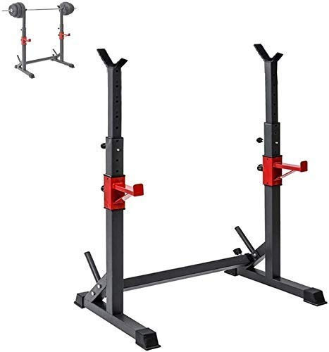 Mecmoc Adjustable Squat Rack,Multifunction Barbell Free Bench,Press Portable Dumbbell Rack for Full Body Workout Indoor Home Barbell Rack Squat Stand