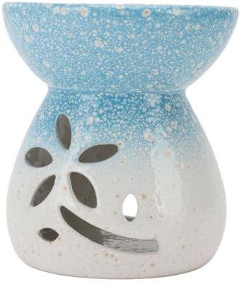 Candelador de Luz de té de Cerámica Hecho a Mano Azul, Prueba de Alta Temperatura, Diseño Espacioso, Quemador de Aceite Esencial Ideal y Candelabro, con Gran Practicidad, para la