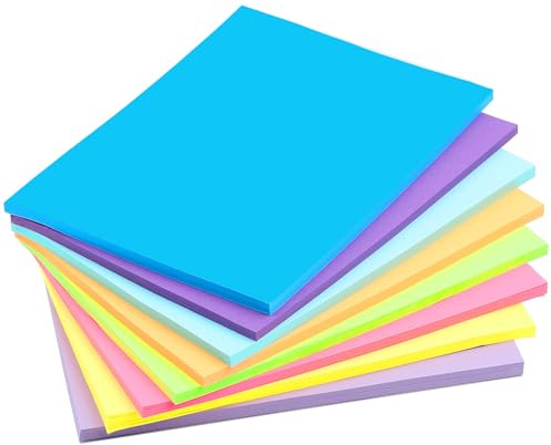 Thboxes 8 Colori Foglietti Adesivi Grandi, 203 x 152 mm Sticky Notes Colorati 50 Fogli per Colore/Blocco, Note Adesive per Scuola Ufficio Casa