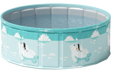 Euyehn Piscine Pliable - Piscine pour Non Gonflable et Pliable | Accessoires de Natation Pataugeoire, Baignoire pour pour Tout-Petits Adultes Loisirs Familiaux Chiens, Jeux de Jardin Extérieur