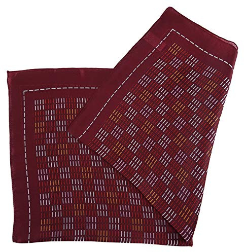 TigerTie Nickituch Satin in weinrot rot orange grau rosa gemustert - Gr. 50 x 50 cm - Tuch