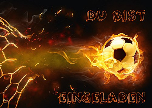 Edition Colibri Einladungskarten Kindergeburtstag Fußball – 10 Geburtstagseinladungen Mädchen und Jungen, A6