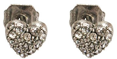 Alpenflüstern Trachten-Ohrstecker Strass-Herz mini - Damen-Trachtenschmuck, Trachten-Ohrringe Trachtenherz mit Strass-Steinen (klar-kristall) DOR036