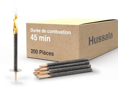 Hussala Diamond Torches en Cire Durée de la Combustion : 45 Min [200 pièces]