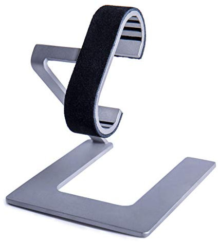 INDULOU Uhrenständer Edelstahl – Premium Uhrenhalter mit Leder‑Schutz – minimalistisch & kompakt – ideal für Uhrensammler & Uhrenliebhaber Modell UNO