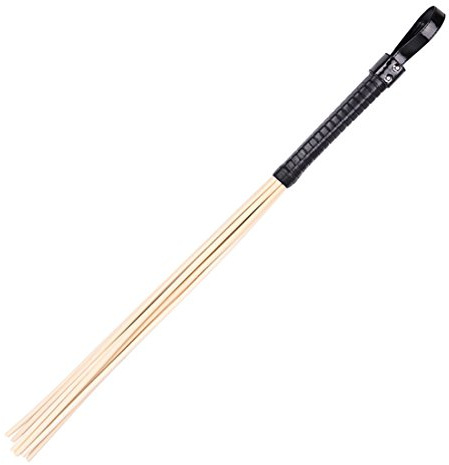 Addfect Peitschen für Rattan 8 Wurzeln Lang Flirten Peitsche Erotik Fetisch SM Spanking Cosplay für Paar Sex Spiele Zeiger，Multicolor Griff (Schwarz)