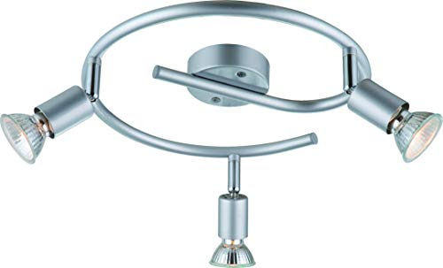 DM Leuchten Deckenlampe rund LED Lampe schwenkbar 3 flammig inkl. Leuchtmittel 3x 3 Watt, warmweiß, GU 10 Fassung, LED Deckenleuchte LED Strahler LED Spot, Titan (titanfarbig)