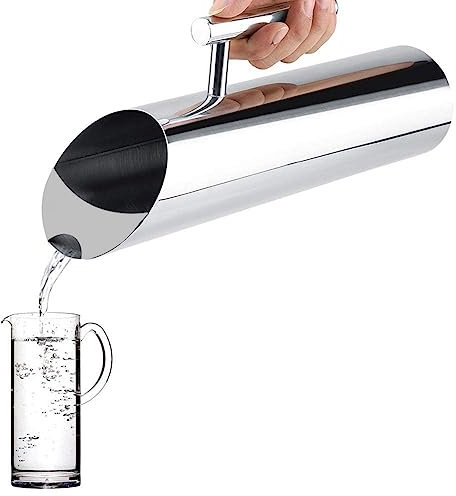 Stainless Steel Water Pitcher, Water Jug with Ice Guard, Cold and Hot Water Drinking Pitcher with Handle for Milk Juice Iced Tea in Home or Hotel(2L)