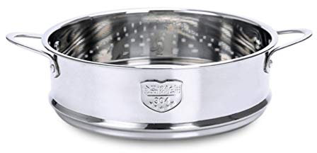 Hemoton 16 cm Dampfgarer Topf Kleiner Dampfgarer mit Doppelgriff Lebensmittel Dampfgarer Edelstahl Dampfgitter DäMpfeinsatz für KochtöPfe