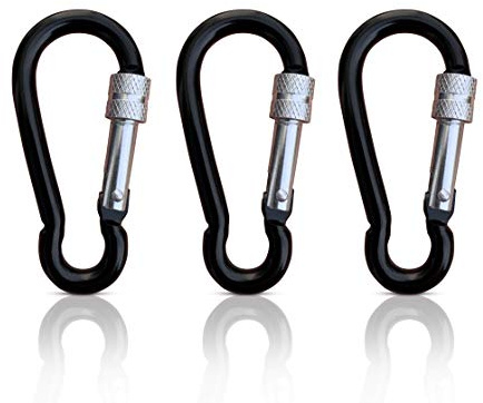 Holesto® 3er Set Schraubkarabiner klein - Mini Karabiner Schlüsselanhänger - Karabinerhaken klein - Karabiner Schwarz Set - Key Organizer - Carabiner
