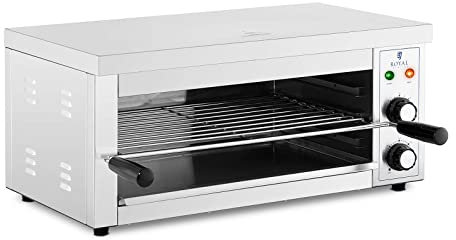 Royal Catering Horno Salamandra para Hostelería Tostador RCPES-280 (Potencia: 2.500 W, Temperatura: 50-300 °C, Acero inoxidable)