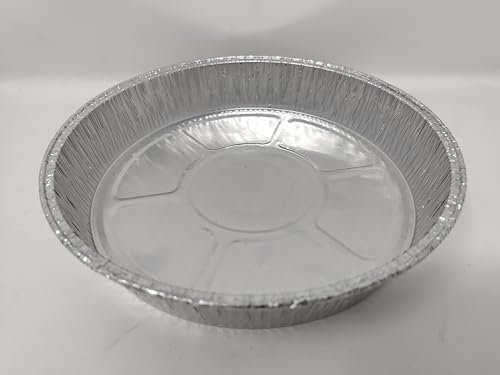 Foglish Home & Garden 40 x 23cm 9 Aluminium Foil Round Pie Flan Quiche Dish Tray Container with Lids BBQ 23x23x4cm
