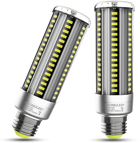 HAONIULED E27 LED 25W Kaltweiß 3000LM LED Birne Ersatz 250W Glühlampe, 6500K Led Lampe, Energiesparlampe Led E27 Mais Lampen, Led Maiskolben Glühbirnen, Nicht Dimmbar, 2 Stück