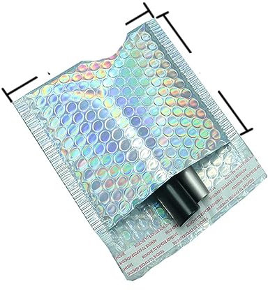 10 Stück Folien-Luftpolstertaschen, Make-up-Geschenktüten, Glamour, bunte Verpackung, Luftpolstertaschen, gepolsterter Versandumschlag, Regenbogen, 15 x 13 cm