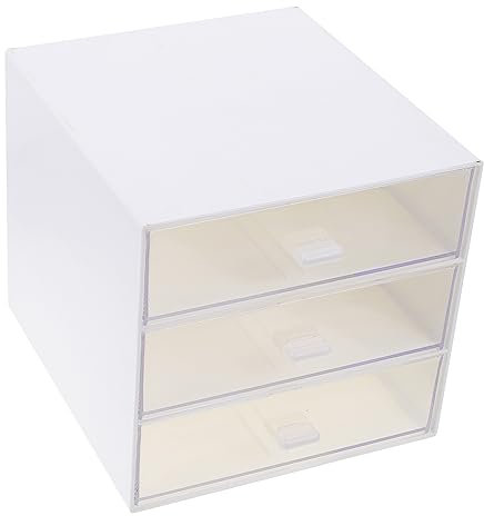 Ciieeo Schubladenbox Transparent Schreibtisch Organizer Aufbewahrungsbox Für Büro Und Kosmetik Weiß Multifunktional Praktisch Zur Kleinen Stauraumordnung
