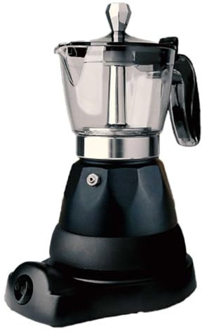 A2ZWORLD Caffettiera Elettrica a 3 Tazze 400W, Macchina da Caffe Elettrica con Base Rotazione a 360°, Mantiene Calore fino 30min, Design Moderno