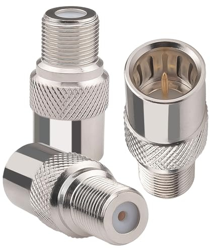 YILIANDUO F-Type Push-On Coax Connector F Quick Male to Female, 3-Pack | 75 Ohm All-Copper F-type RG6 Coaxial Cable Adapter for Sky Q, Virgin Media Hub, Caravan TV and RG6 Satellite Dish