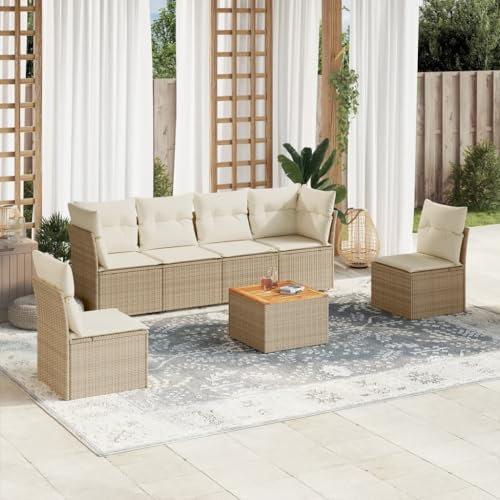 SECOLI Conjunto de muebles de jardín de ratán con espacio de almacenamiento, XXL, muebles de terraza, sofá de salón, grupo de asientos de ratán, muebles de esquina, juego de muebles de balcón, color